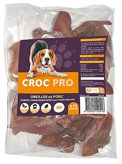 Croc Pro - Oreilles De Porc Pour Chien - X10 2 Croc Pro - Oreilles De Porc Pour Chien - X10