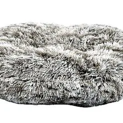 Bobby - Coussin Oval Poilu Gris Pour Chien - 73x58cm