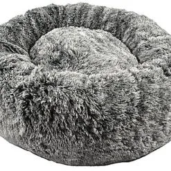 Bobby - Coussin Donut Poilu Gris Pour Chien - S