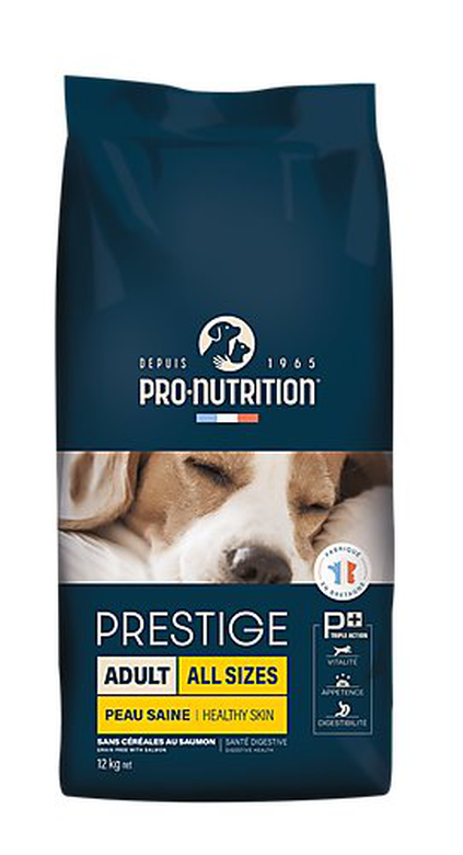 Pro Nutrition Pro-nutrition - Croquettes Prestige Adult All Sizes Peau Saine Au Saumon Pour Chiens - 12Kg 3 Pro Nutrition Pro-nutrition - Croquettes Prestige Adult All Sizes Peau Saine Au Saumon Pour Chiens - 12Kg