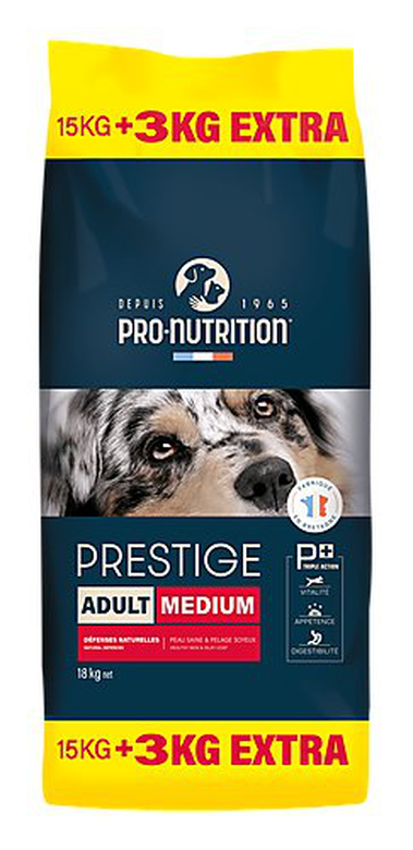 Pro Nutrition Pro-nutrition - Croquettes Prestige Medium Adult Pour Chiens - 15+3Kg 3 Pro Nutrition Pro-nutrition - Croquettes Prestige Medium Adult Pour Chiens - 15+3Kg