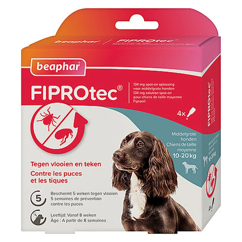 Beaphar - Pipettes Antiparasitaires Fiprotec Pour Chien Moyen - X4 3 Beaphar - Pipettes Antiparasitaires Fiprotec Pour Chien Moyen - X4