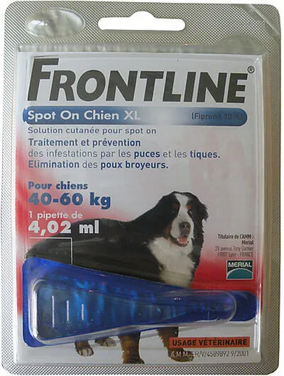 Frontline - Pipette Antiparasitaire Pour Chien De 40 à 60Kg - 4,02ml 3 Frontline - Pipette Antiparasitaire Pour Chien De 40 à 60Kg - 4,02ml